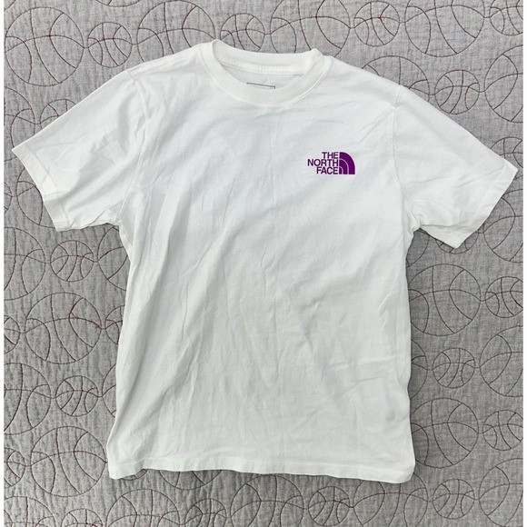 The North Face Short Sleeve Box Tee T-Shirt Women's Small White Purple - Picture 2 of 4